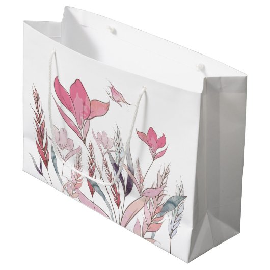 Watercolor Bloemen Grote Cadeautas – Bloemfeest (Voorkant Gekanteld)
