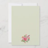 Watercolor Bloemen Huwelijksaankondiging Save the  (Achterkant)
