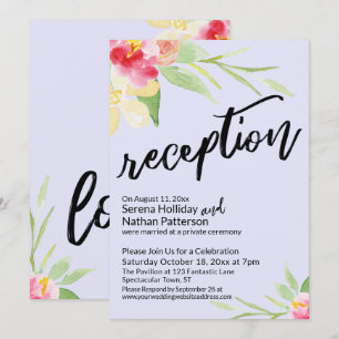 Watercolor Bloemen & Informele Ontvangst Lavendel Kaart