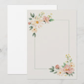 Watercolor bloemen kaart (Voorkant / Achterkant)