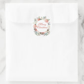 Watercolor bloemen kerstkrans stickers (Tas)