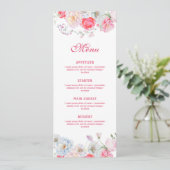Watercolor Bloemen Klassiek Menu (Staand voorkant)