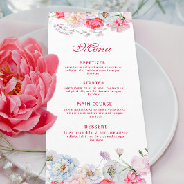 Watercolor Bloemen Klassiek Menu