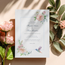 Watercolor Bloemen Kolibrie Seersucker Bruiloft