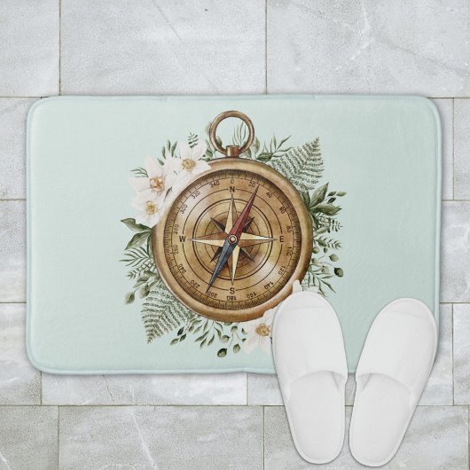 Watercolor Bloemen Kompas Badmat