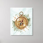 Watercolor Bloemen Kompas Canvas Afdruk (Voorkant)
