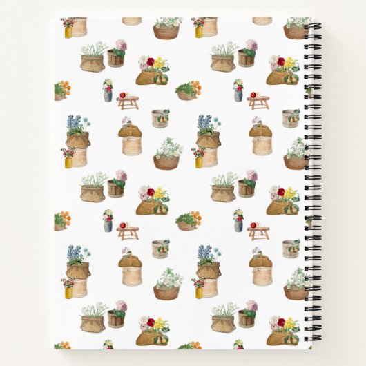 Watercolor Bloemen Kraampje Boerenmarkt Recept Notitieboek (Achterkant)