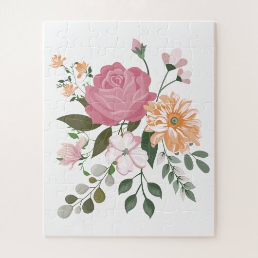 Watercolor bloemen legpuzzel (Verticaal)