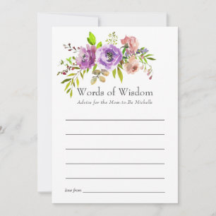 Watercolor Bloemen Lente Baby Shower Advieskaart