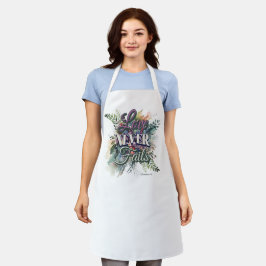 Watercolor Bloemen Liefde Faalt Nooit Schrift Schort