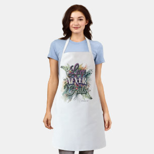 Watercolor Bloemen Liefde Faalt Nooit Schrift Schort
