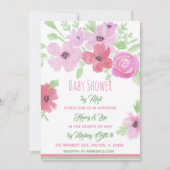 Watercolor Bloemen Meisjes Baby Shower per Post Kaart (Voorkant)