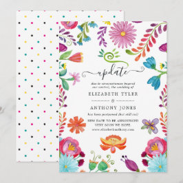 Watercolor Bloemen Mexicaans Feest Huwelijksupdate Kaart