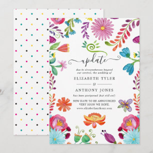 Watercolor Bloemen Mexicaans Feest Huwelijksupdate Kaart