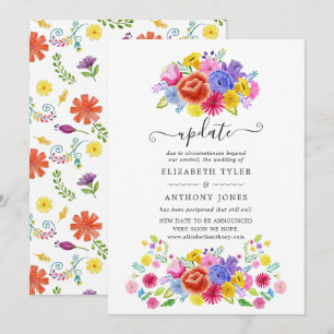 Watercolor Bloemen Mexicaans Fiesta Huwelijksupdat Kaart
