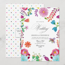 Watercolor Bloemen Mexicaans Fiesta QR Code Bruilo