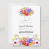 Watercolor Bloemen Mexicaans Fiesta Virtueel Huwel Kaart (Voorkant)