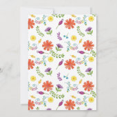 Watercolor Bloemen Mexicaans Fiesta Virtueel Huwel Kaart (Achterkant)