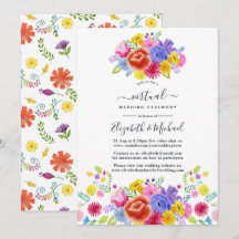 Watercolor Bloemen Mexicaans Fiesta Virtueel Huwel
