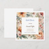 Watercolor Bloemen Minimal Bruids Shower Kaart (Voorkant / Achterkant)