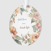 Watercolor Bloemen Minimal Bruids Shower Ornament (voorkant)