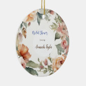 Watercolor Bloemen Minimal Bruidscadeau Keramisch Ornament (Rechts)