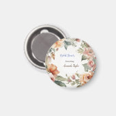 Watercolor Bloemen Minimal Bruidsshower Magneet (Voorkant / Achterkant)