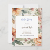 Watercolor Bloemen Minimal Bruiloftsshowerkaart RSVP Kaartje (Voorkant)