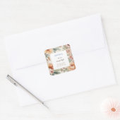 Watercolor Bloemen Minimal Bruiloftsshowerkaart Vierkante Sticker (Envelop)