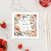 Watercolor Bloemen Minimalistische Bruidsdouche Servet (Insitu)