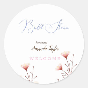 Watercolor Bloemen Minimalistische Bruidssalon Ronde Sticker