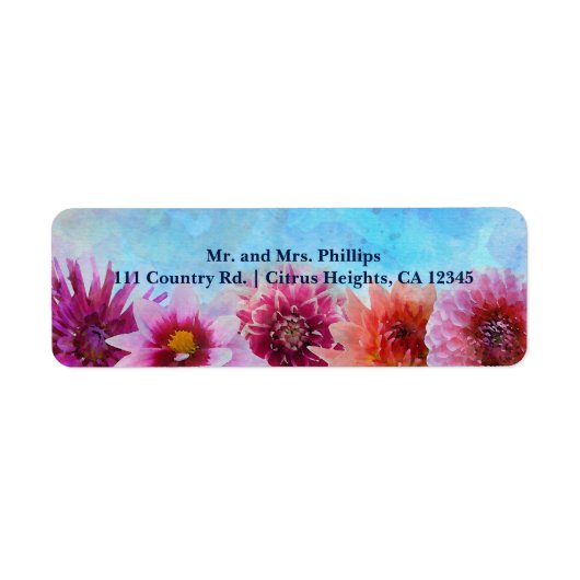 Watercolor Bloemen Modern Bloem Bruiloft Feest Etiket (Voorkant)