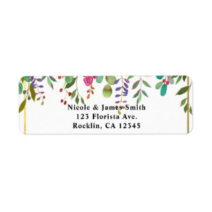 Watercolor bloemen moderne glamour bruiloft etiket