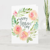 Watercolor Bloemen Moederdag Kaart (Voorkant)
