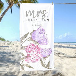Watercolor Bloemen Mrs Date Strandlaken