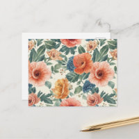 Watercolor Bloemen Naadloos Patroon Briefkaart