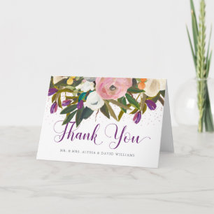 Watercolor Bloemen   Nep Glitter Bedankt