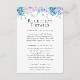 Watercolor Bloemen Ontvangst Details / Richtingen Informatiekaartje