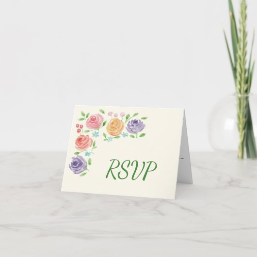 Watercolor Bloemen Ontvangst RSVP (Voorkant)