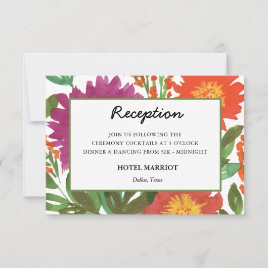 Watercolor Bloemen Ontvankaart Kaart (Voorkant)