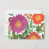 Watercolor Bloemen Ontvankaart Kaart (Achterkant)