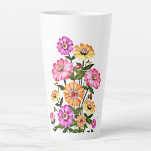 Watercolor Bloemen Ontwerp-34063 Latte Mok