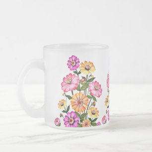 Watercolor Bloemen Ontwerp-34063 Matglas Koffiemok