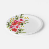 Watercolor Bloemen Papieren Bordje (Gekanteld)
