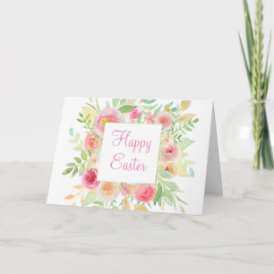 Watercolor Bloemen Pasen Kaart