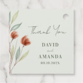 Watercolor Bloemen Pastelgroen Bedankjes Labels (Achterkant)