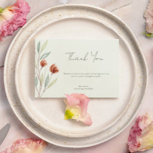 Watercolor Bloemen Pastelgroen Kaart