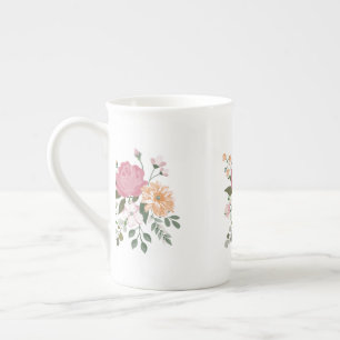 Watercolor bloemen porselein kop