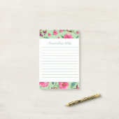 Watercolor Bloemen Post-it® Notes (Op bureau)