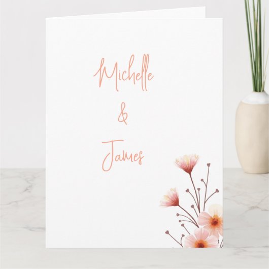 Watercolor Bloemen Professioneel Trendy Kaart (Voorkant)